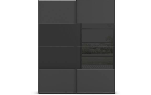 Goossens kledingkast finca combi glans mat glas wit hoogwaardig meubelplaat - 8244419-{merk}-finca-combi-sts-wit-schuifdeuren-01